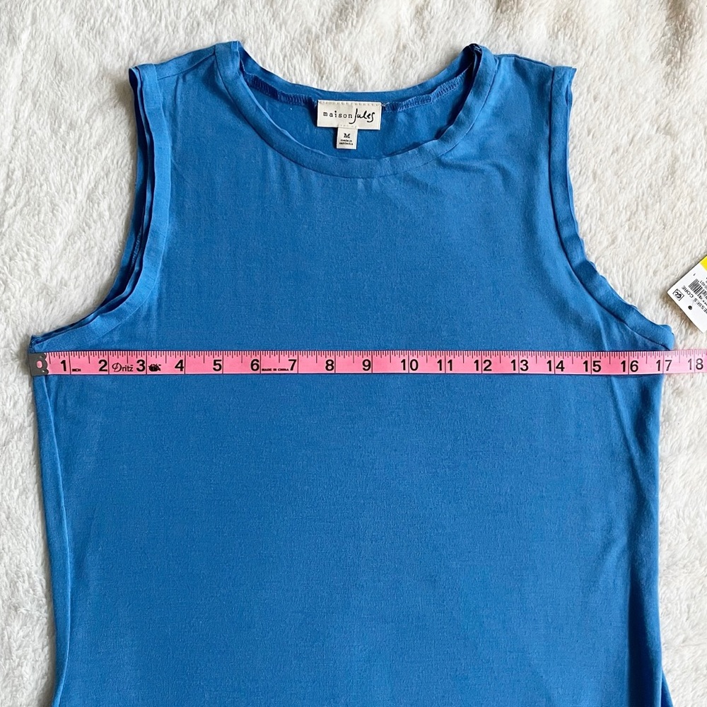 Maison Jules | Blue Ruffle Hem Sleeveless Dress *NWT* - Picture 12 of 12